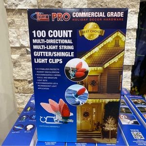 Titan Pro 100 CT  Commercial Grade Multi Directional Light String Clips Hangers